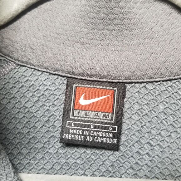 Nike Team Boys L Gray 1/4 Zip Mock Neck Shirt Jacket Lightweight Running XC Golf - Picture 4 of 11